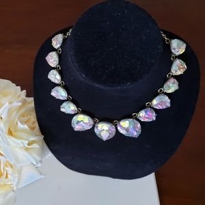 White Glass / Gold chain Designer Necklace